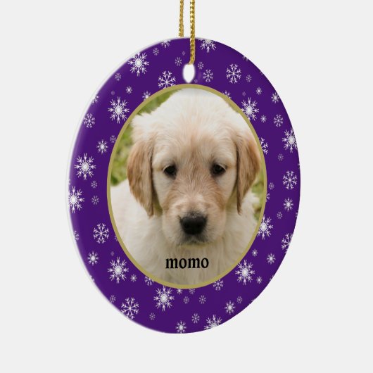 Paarse en witte neusvlokken Pet kat of hond Keramisch Ornament (Rechts)