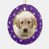 Paarse en witte neusvlokken Pet kat of hond Keramisch Ornament (Links)