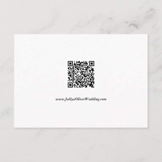 Paarse en witte Orchidee bruiloft Details Informatiekaartje (Achterkant)