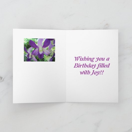 Paarse en witte orchidee kaart (Binnen)