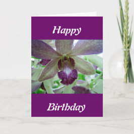 Paarse en witte orchidee kaart