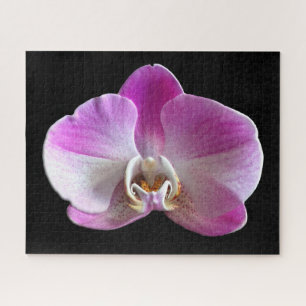 Paarse en witte orchidee legpuzzel