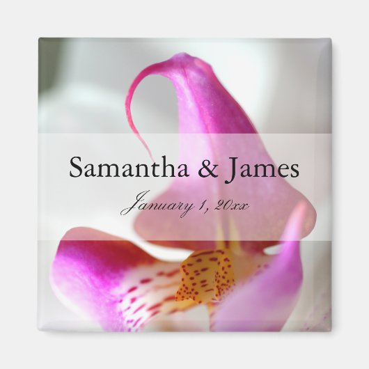 Paarse en witte orchidee magneet (Voorkant)