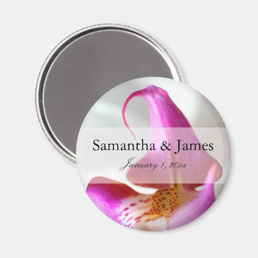 Paarse en witte orchidee magneet (Voorkant / Achterkant)