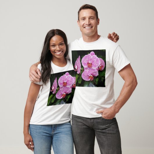 Paarse en witte orchidee t-shirt (Unisex)
