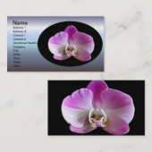Paarse en witte orchidee visitekaartje (Voorkant / Achterkant)
