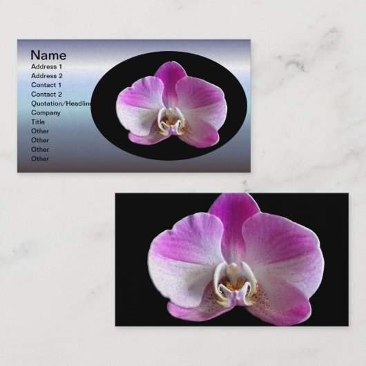 Paarse en witte orchidee visitekaartje (Voorkant / Achterkant)