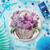 Paarse en witte orchideeën bruiloft papieren bordje (Feest)