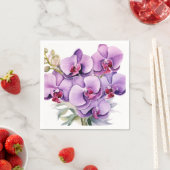 Paarse en witte orchideeën bruiloft servet (Insitu)