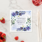 Paarse en witte orchideeën Floral Waterverf Wedden Servet (Insitu)