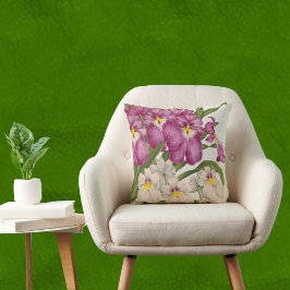 Paarse en Witte Orchideeën met Groene Rug Kussen