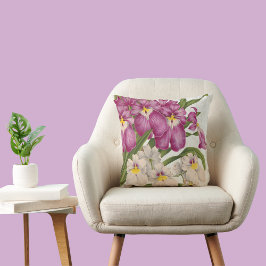 Paarse en witte  Orchideeën met Paarse rug Kussen