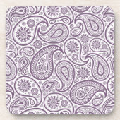 Paarse en witte  Paisley Pattern Bier Onderzetter (Voorkant)