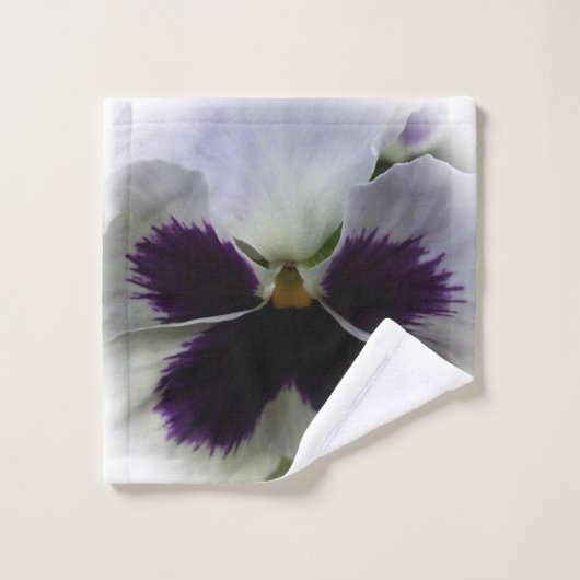 Paarse en witte paniek bad handdoek (Wasdoekje)