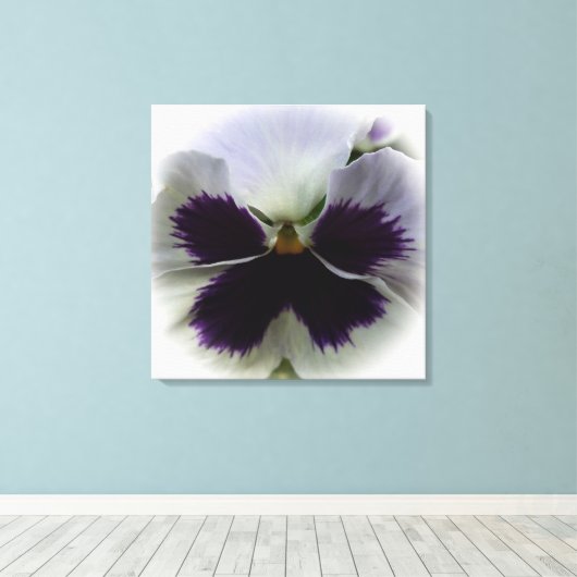 Paarse en witte paniek canvas afdruk (Insitu (Houten vloer))