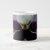 Paarse en witte paniek grote koffiekop (Voorkant)