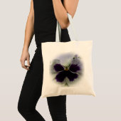 Paarse en witte paniek tote bag (Voorkant (product))