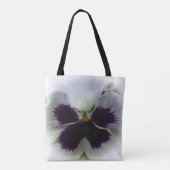 Paarse en witte paniek tote bag (Achterkant)