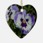 Paarse en witte pansieën, kleurrijke Floral Keramisch Ornament (Rechts)