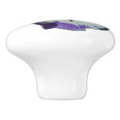 Paarse en witte pansieën, kleurrijke Floral Keramische Knop (Zijkant)