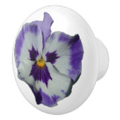 Paarse en witte pansieën, kleurrijke Floral Keramische Knop (Rechts)