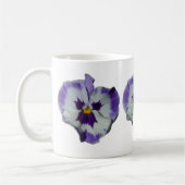 Paarse en witte pansieën, kleurrijke Floral Koffiemok (Links)