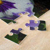 Paarse en witte pansieën, kleurrijke Floral Legpuzzel (Zijkant)