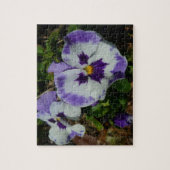 Paarse en witte pansieën, kleurrijke Floral Legpuzzel (Verticaal)