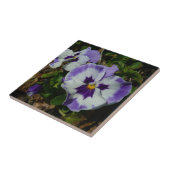 Paarse en witte pansieën, kleurrijke Floral Tegeltje (Zijkant)