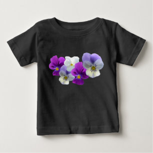 Paarse en witte Pansies Baby T-Shirt
