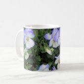 Paarse en witte Pansies Koffiemok (Voorkant links)