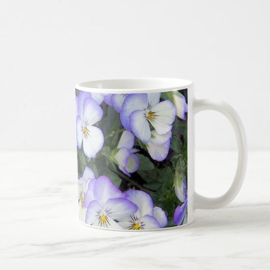 Paarse en witte Pansies Koffiemok (Rechts)