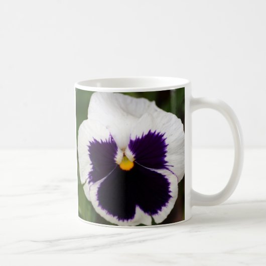 Paarse en witte Pansy Koffiemok (Rechts)