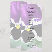 Paarse en witte Pansy Menu (Voorkant / Achterkant)