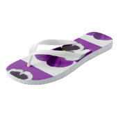Paarse en witte Pansy Teenslippers (Schuin)