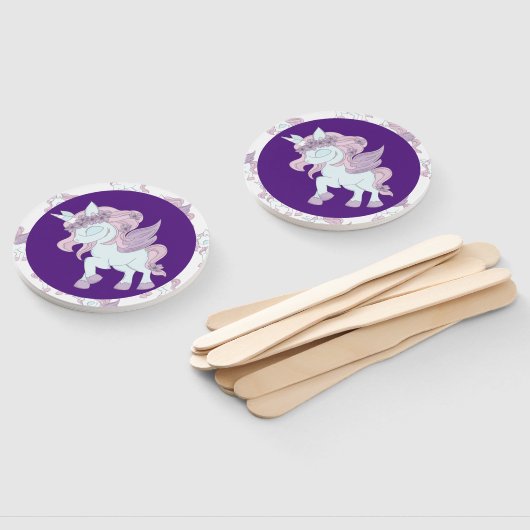 Paarse en witte pastaafjes handwaaier (Niet-gemonteerd)