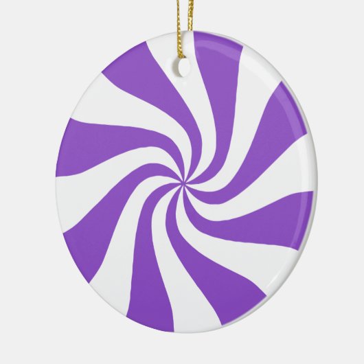 Paarse en witte peppermint-Snoep kerstversiering Keramisch Ornament (Links)