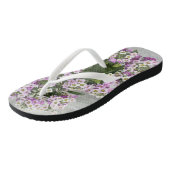 Paarse en witte petunia teenslippers (Schuin)