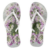 Paarse en witte petunia teenslippers (Voetbed)