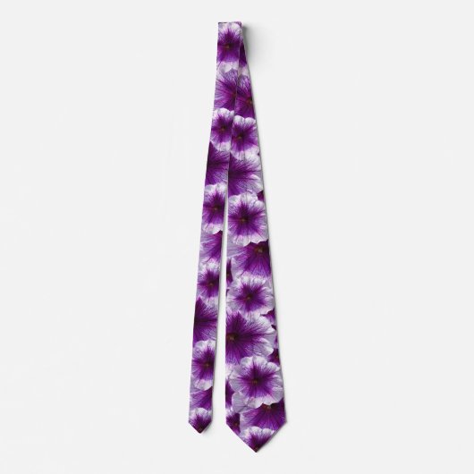 Paarse en witte Petunias Stropdas (Achterkant)