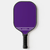 Paarse en witte Pickleball Paddle met naam (Voorkant)