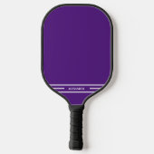 Paarse en witte Pickleball Paddle met naam (Achterkant)