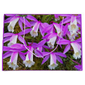 Paarse en witte pileione orchids Floral Groot Cadeauzakje (Voorkant)