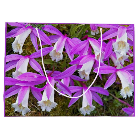 Paarse en witte pileione orchids Floral Groot Cadeauzakje (Achterkant)