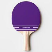 Paarse en Witte Ping Pong Paddle met Naam Tafeltennisbatje (Achterkant)