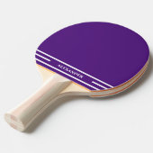 Paarse en Witte Ping Pong Paddle met Naam Tafeltennisbatje (Voorkant Gekanteld)