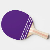 Paarse en Witte Ping Pong Paddle met Naam Tafeltennisbatje (Zijkant)