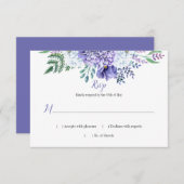 Paarse en witte pioenen papaver groen RSVP (Voorkant / Achterkant)