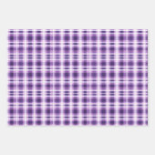Paarse en witte Plaid Trio Inpakpapier Vel (Voorkant 3)