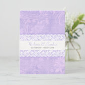 Paarse en witte plek officiële trouwuitnodiging kaart (Staand voorkant)